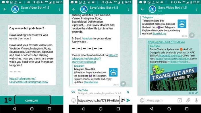 Cara download video youtube di telegram