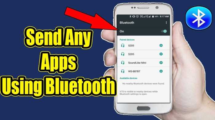Bagaimana cara mengirim aplikasi lewat bluetooth