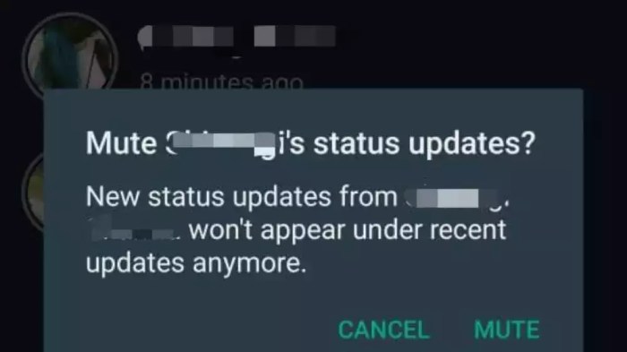 Cara unmute status wa