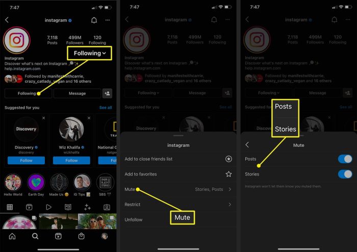 Cara membatalkan senyap di instagram