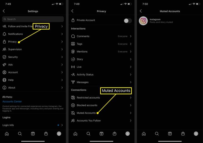 Cara menghilangkan akun yang disenyapkan