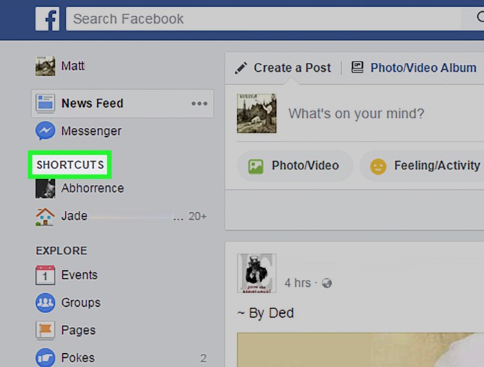 Cara membuat pintasan di facebook