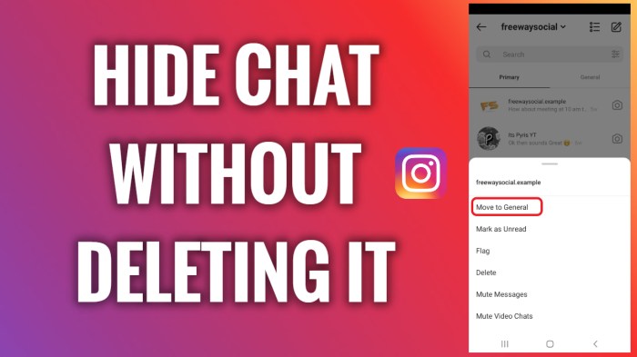 Cara menyembunyikan chat ig