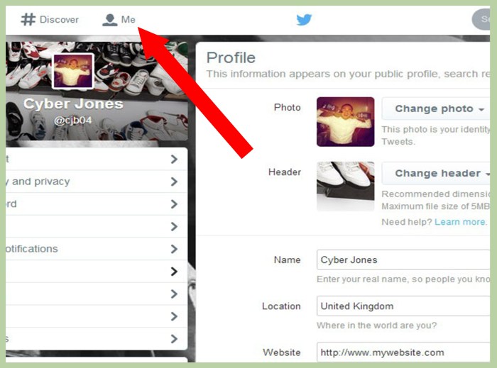 Twitter link website