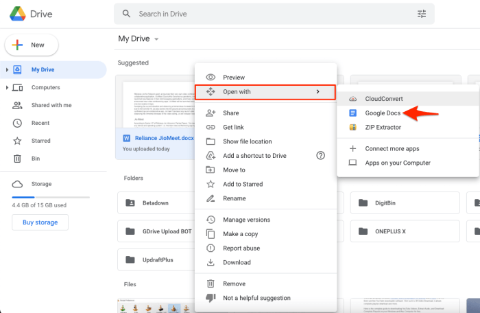 Cara membuka docx dari wa