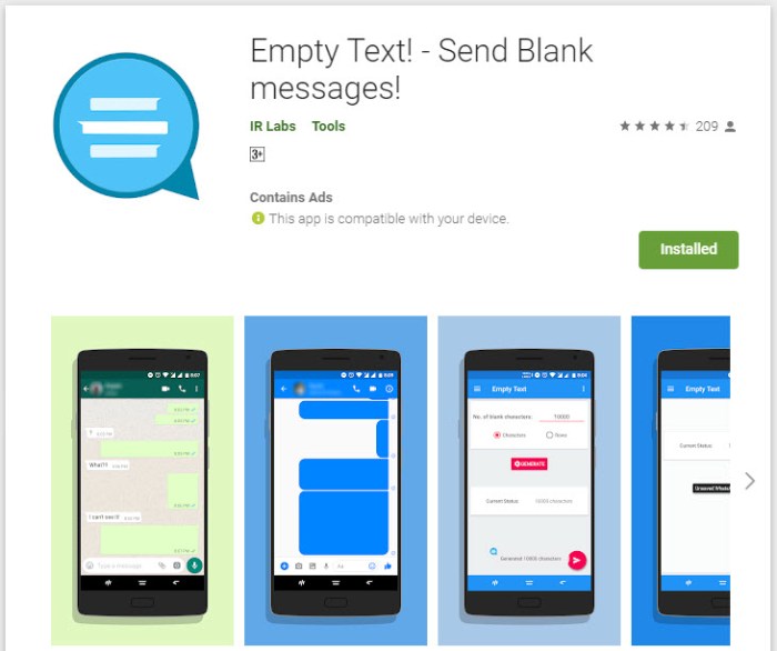 Blank whatsapp status keep empty allow remove symbol step first click now