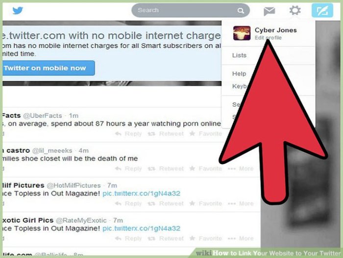 Cara buat link twitter