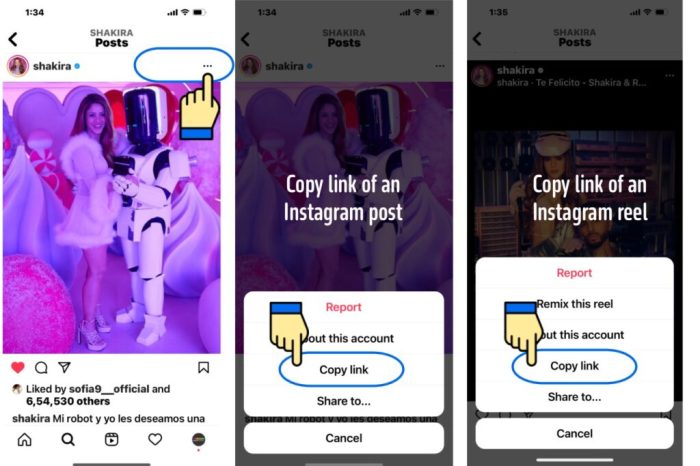 Cara menyalin link instagram kita
