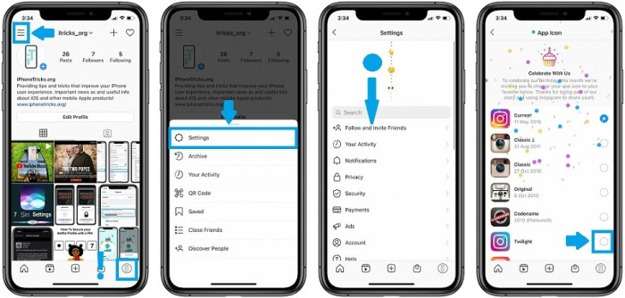 Cara mengubah instagram menjadi iphone