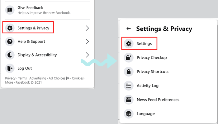 Delete fb setting click step
