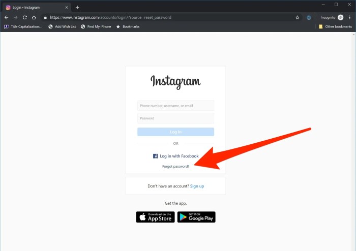 Password instagram phone forgot tap screen trouble logging ll then