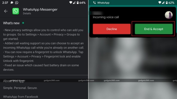 Cara menonaktifkan call waiting whatsapp